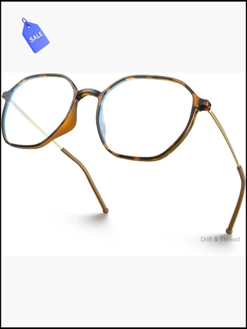 Ultralight TR90 Hexagonal Blue Light Blocking Glasses Anti-Slip Silicone Tips
